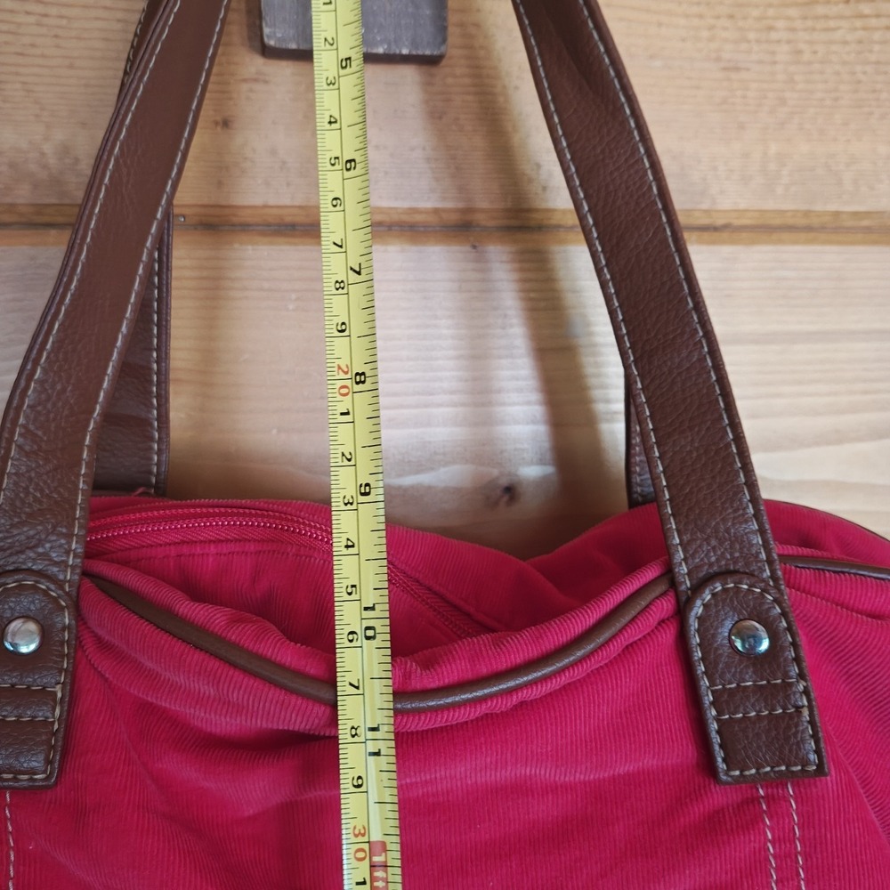 Red Tommy Hilfiger corduroy vintage bag duffle over night Weekend ZA4 - Picture 10 of 10